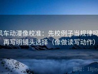 风车动漫像校准：先校例子当规律吗，再写明镜头选择（像做读写动作）