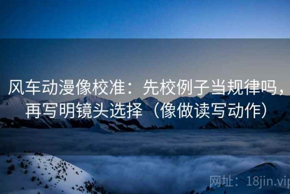 风车动漫像校准：先校例子当规律吗，再写明镜头选择（像做读写动作）