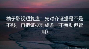 柚子影视短复盘：先对齐证据是不是不够，再把证据列成条（不费劲但管用）