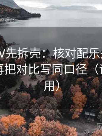 读菠萝TV先拆壳：核对配乐是不是带节奏后再把对比写同口径（评论也能用）
